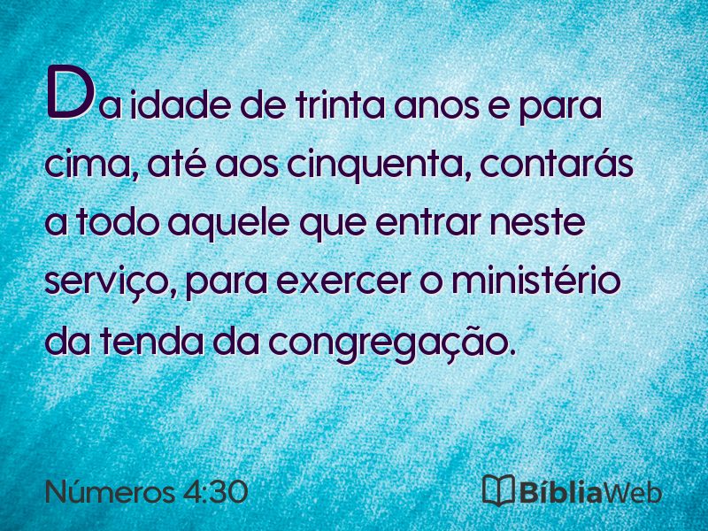 Números 4:30 em imagem para compartilhar