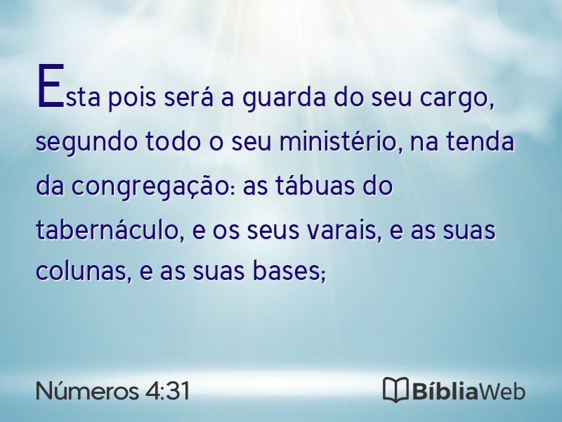 Números 4:31 em imagem para compartilhar