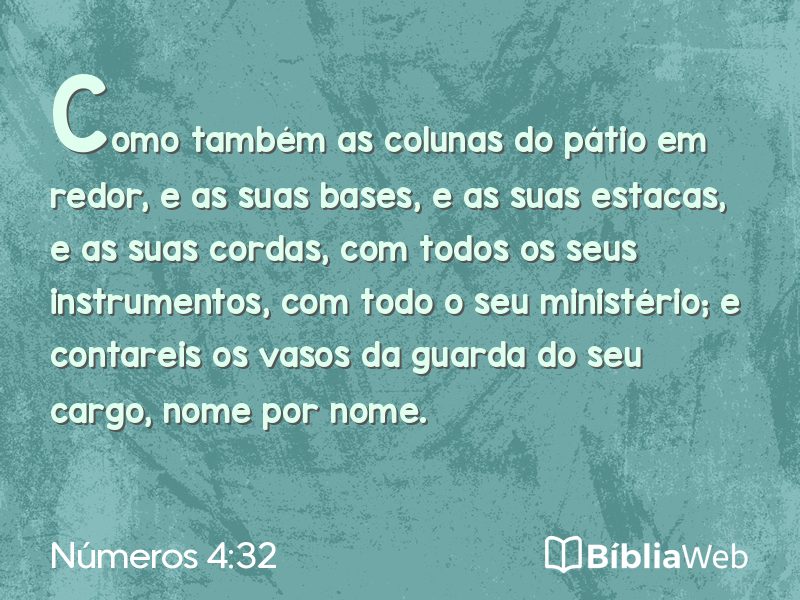 Números 4:32 em imagem para compartilhar