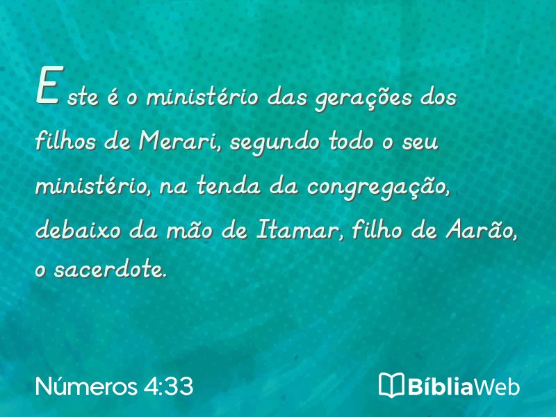 Números 4:33 em imagem para compartilhar