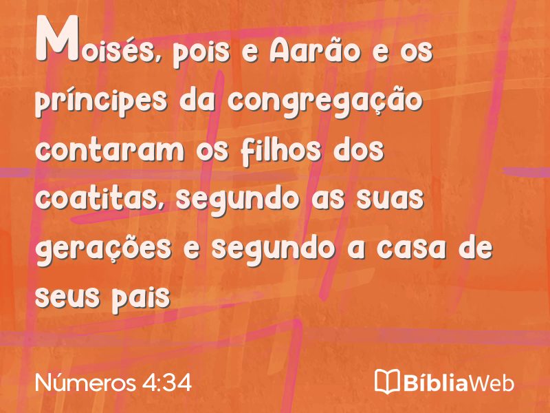 Números 4:34 em imagem para compartilhar