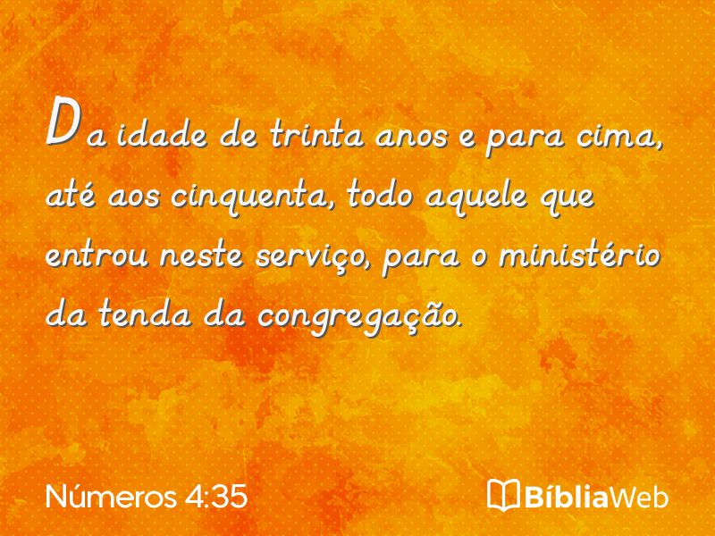 Números 4:35 em imagem para compartilhar
