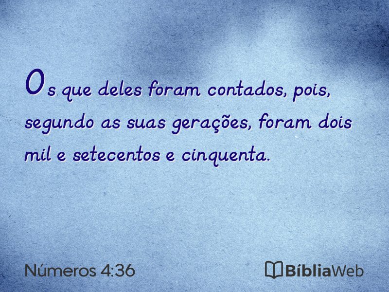Números 4:36 em imagem para compartilhar