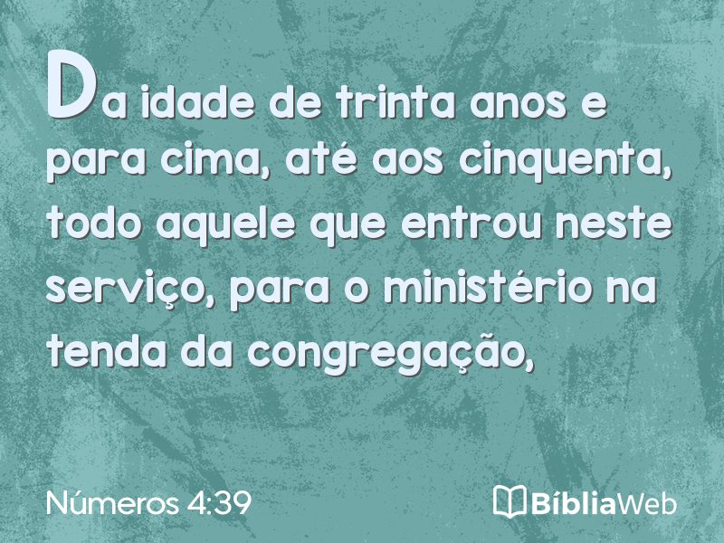 Números 4:39 em imagem para compartilhar