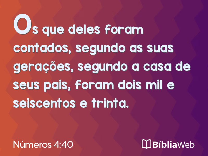 Números 4:40 em imagem para compartilhar