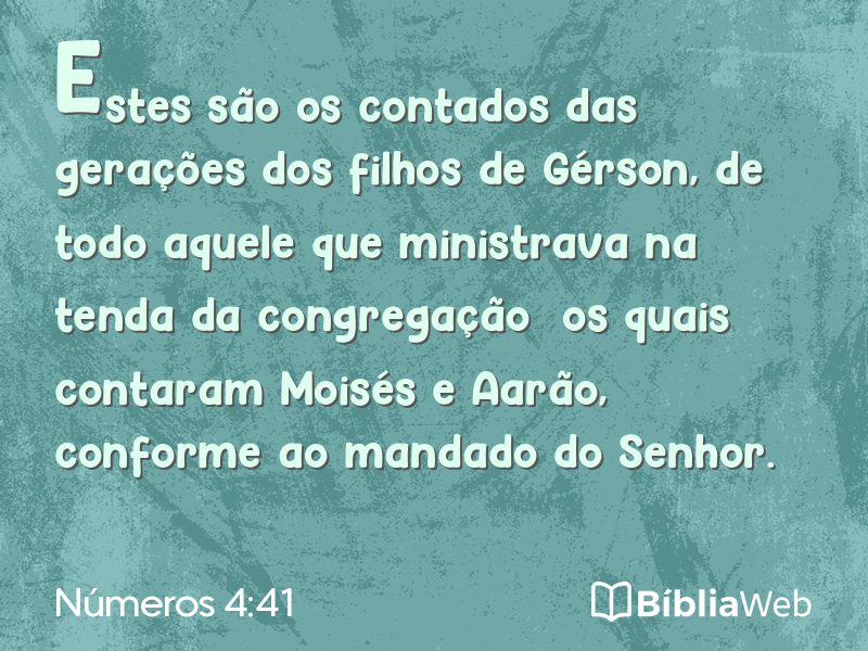 Números 4:41 em imagem para compartilhar