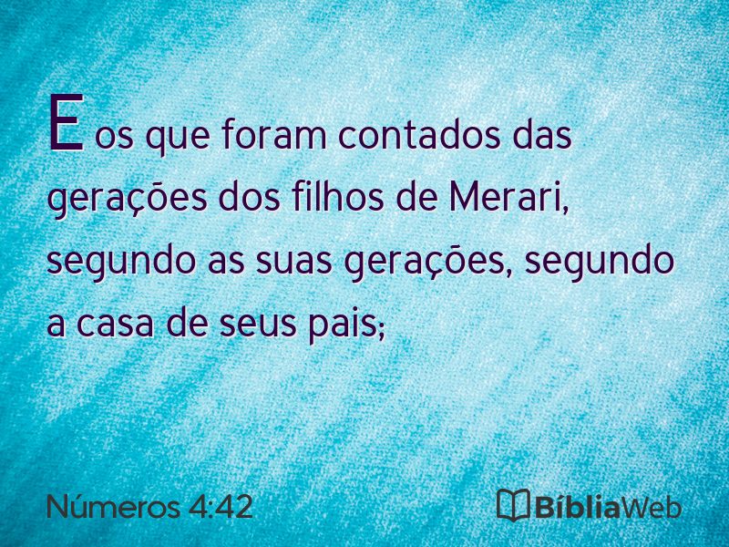 Números 4:42 em imagem para compartilhar