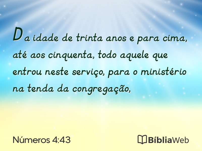 Números 4:43 em imagem para compartilhar