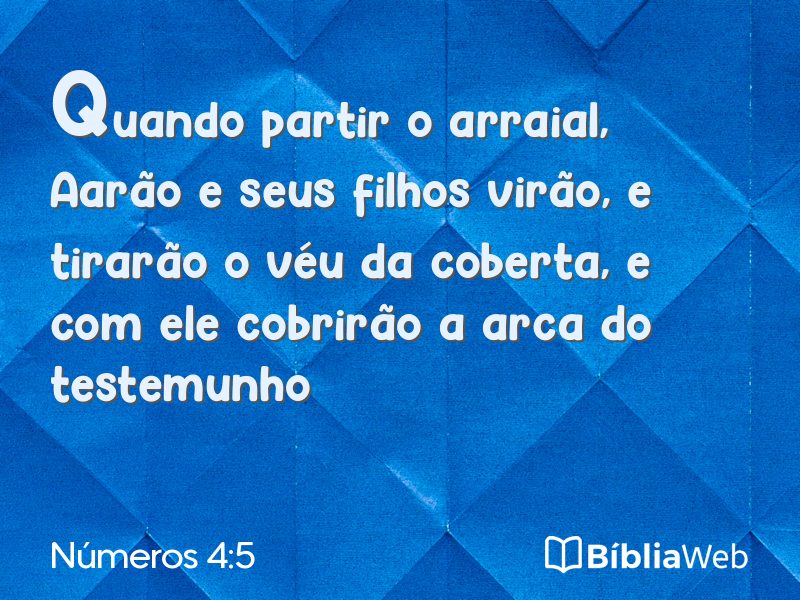 Números 4:5 em imagem para compartilhar