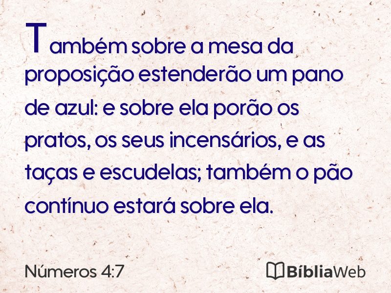 Números 4:7 em imagem para compartilhar