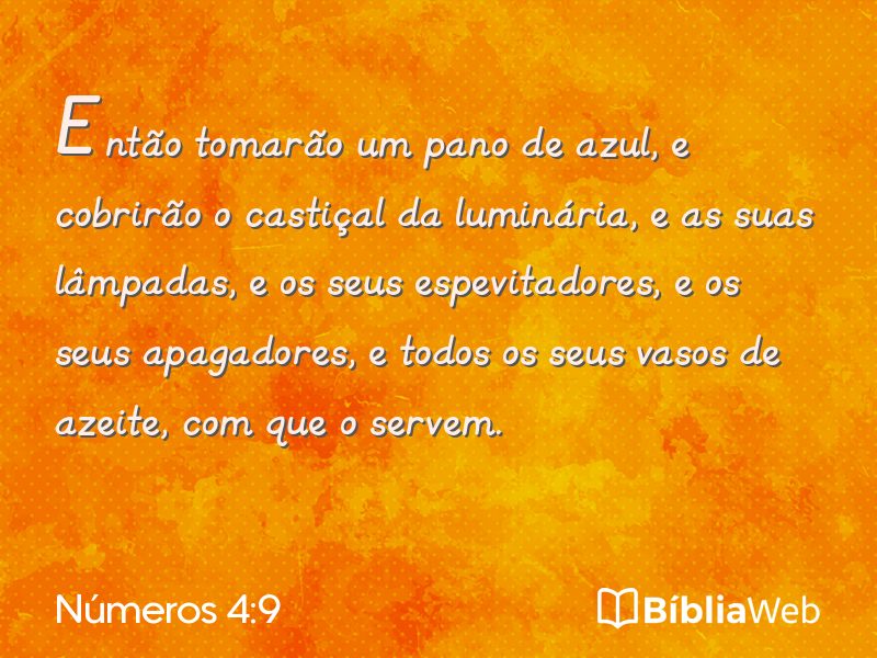Números 4:9 em imagem para compartilhar