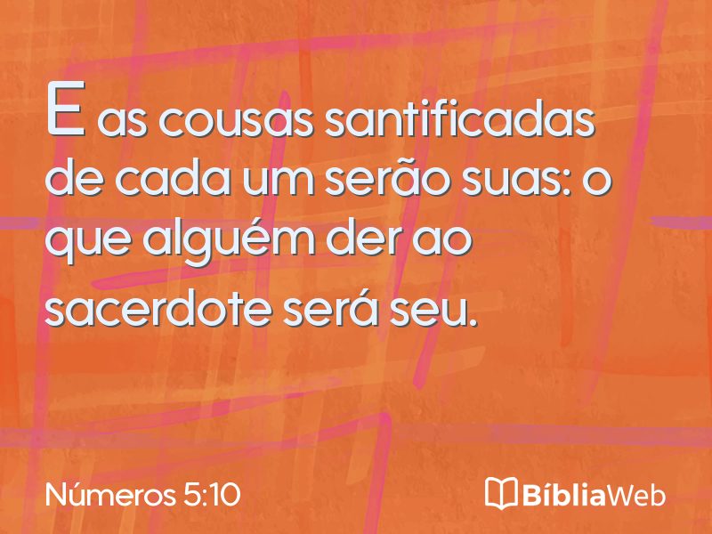 Números 5:10 em imagem para compartilhar