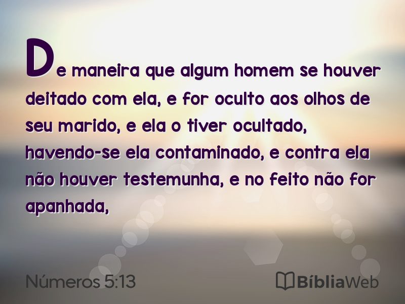 Números 5:13 em imagem para compartilhar