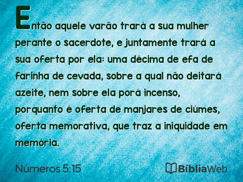 Números 5:15 em imagem para compartilhar