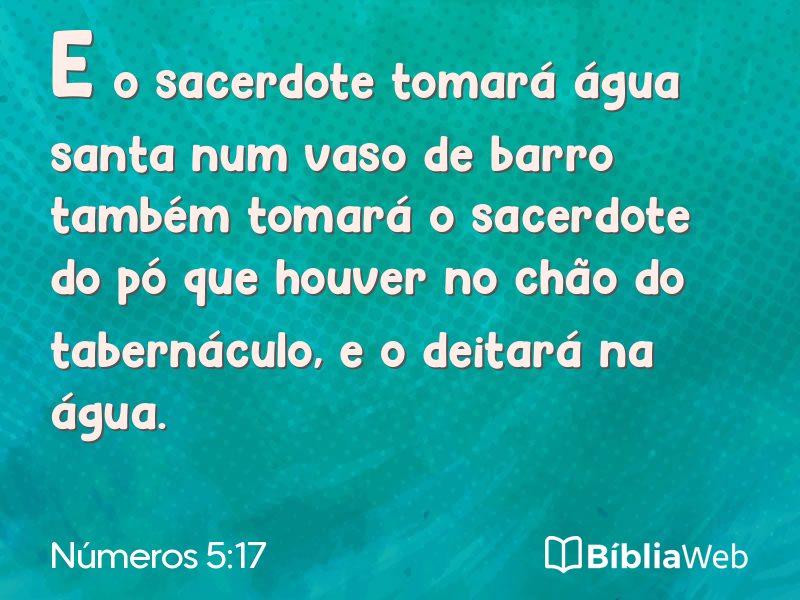 Números 5:17 em imagem para compartilhar