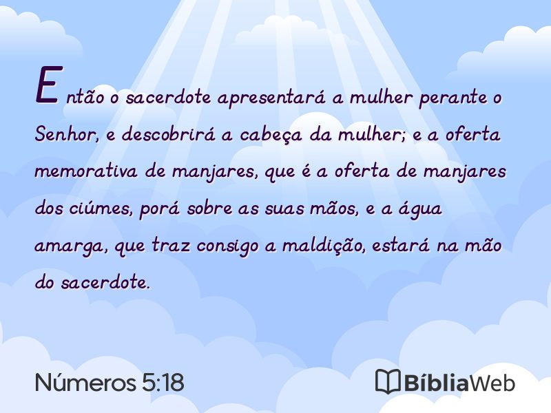 Números 5:18 em imagem para compartilhar