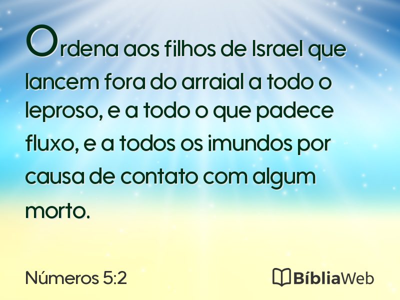 Números 5:2 em imagem para compartilhar