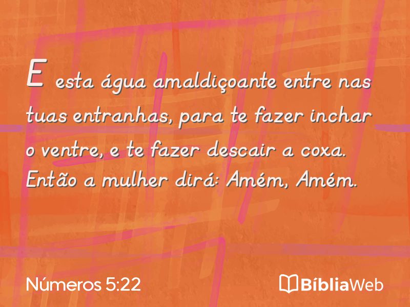 Números 5:22 em imagem para compartilhar