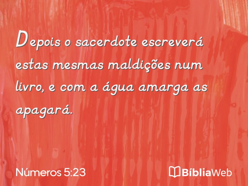 Números 5:23 em imagem para compartilhar