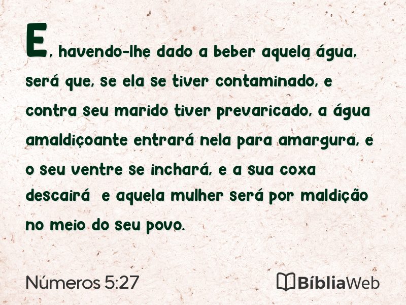 Números 5:27 em imagem para compartilhar