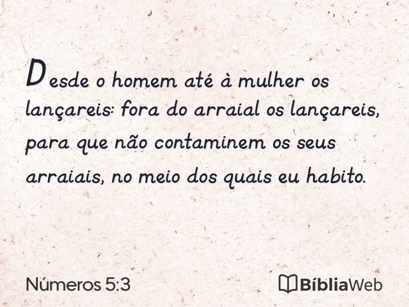 Números 5:3 em imagem para compartilhar