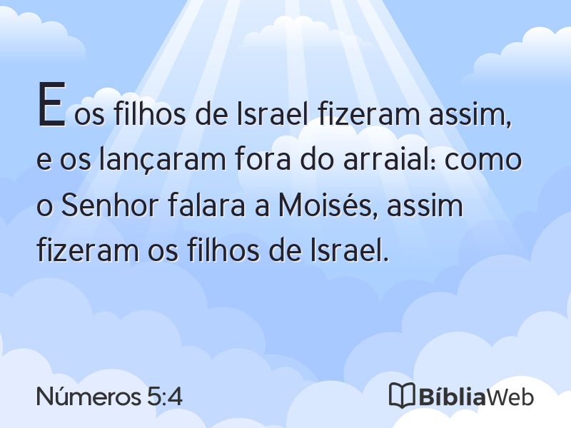 Números 5:4 em imagem para compartilhar