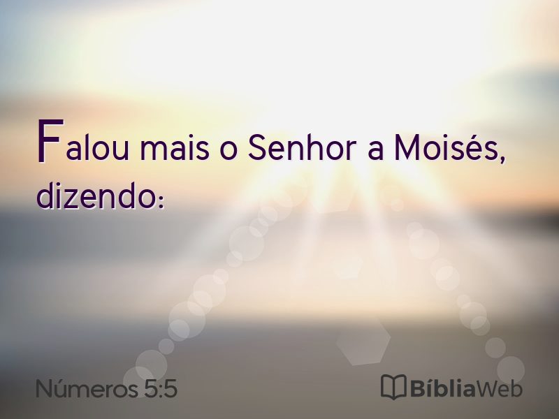 Números 5:5 em imagem para compartilhar
