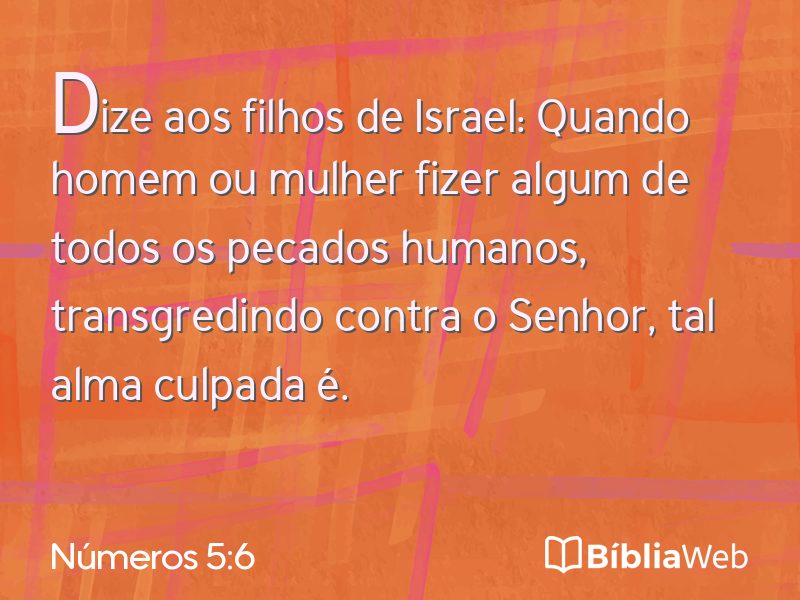 Números 5:6 em imagem para compartilhar