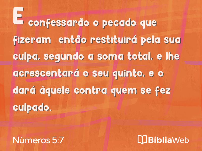Números 5:7 em imagem para compartilhar
