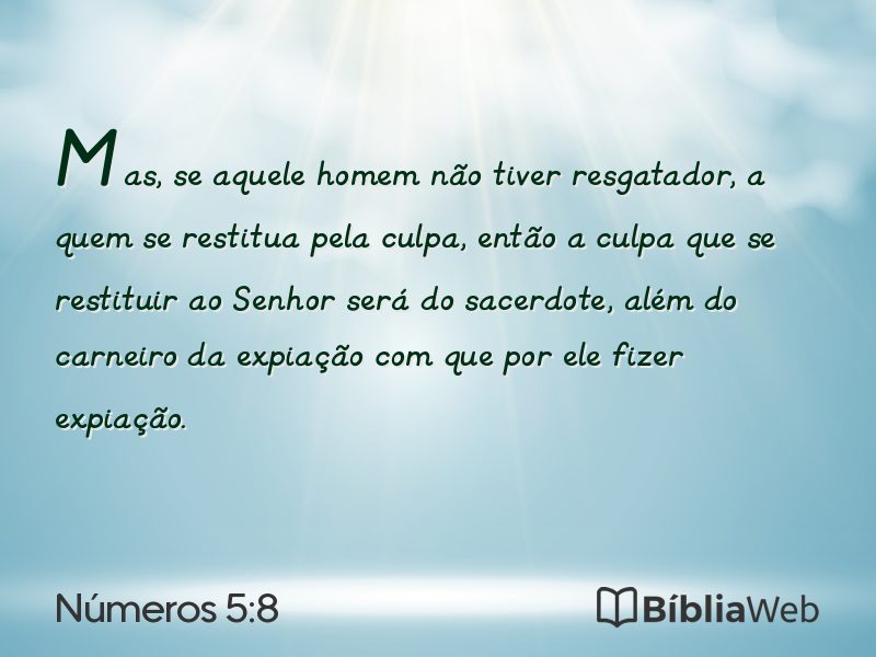 Números 5:8 em imagem para compartilhar