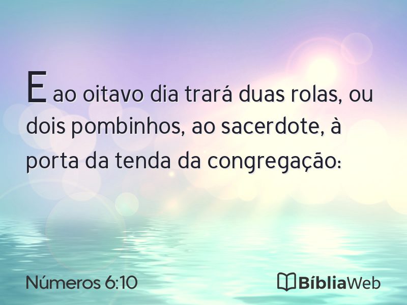Números 6:10 em imagem para compartilhar
