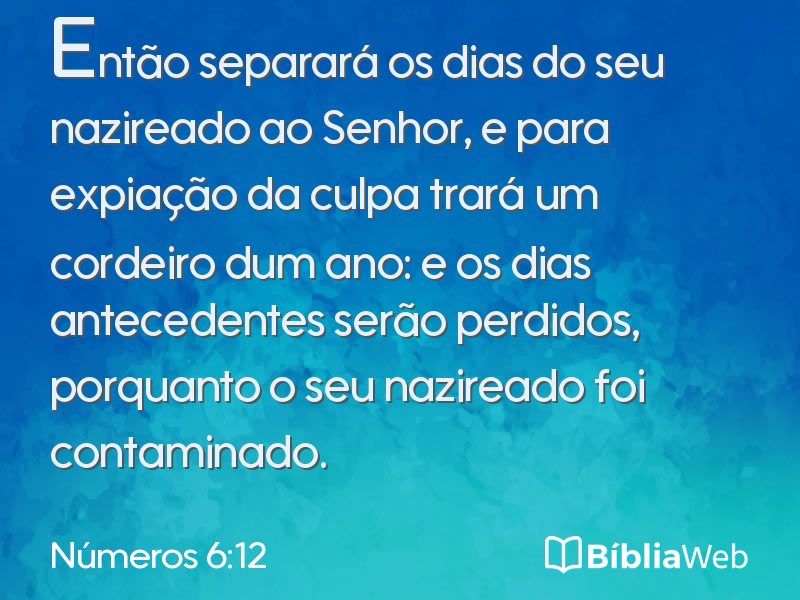 Números 6:12 em imagem para compartilhar