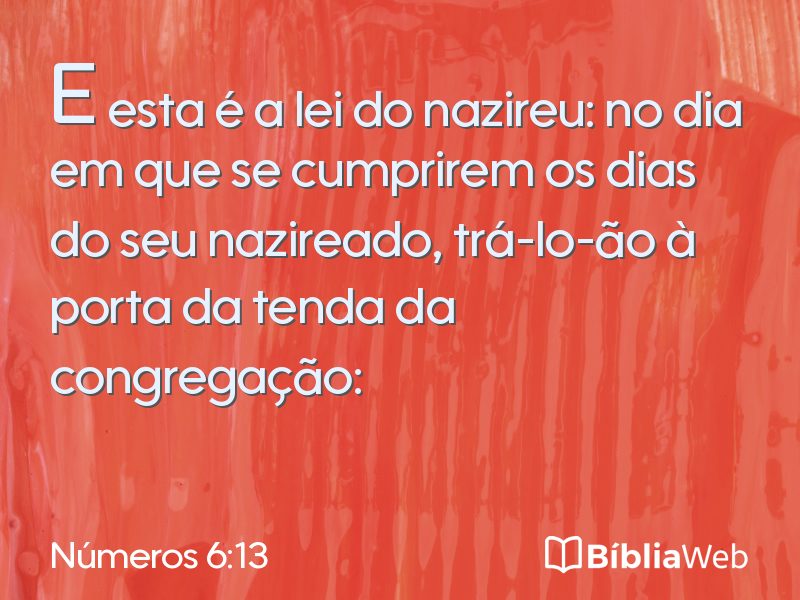 Números 6:13 em imagem para compartilhar