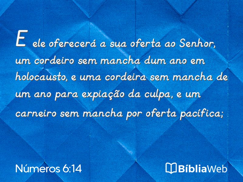 Números 6:14 em imagem para compartilhar