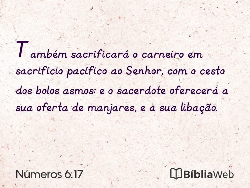Números 6:17 em imagem para compartilhar