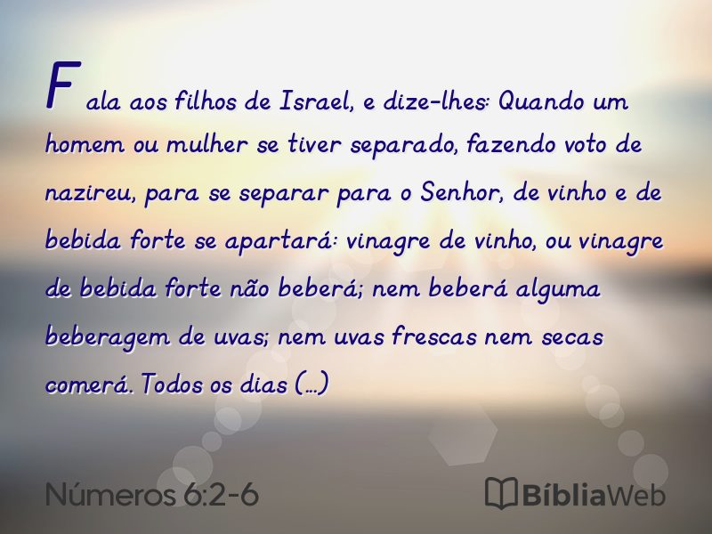 Números 6:2-6 em imagem para compartilhar