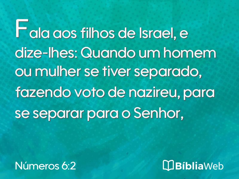 Números 6:2 em imagem para compartilhar