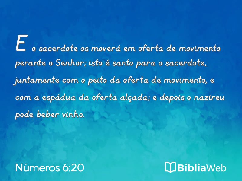Números 6:20 em imagem para compartilhar