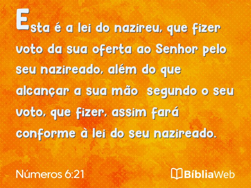 Números 6:21 em imagem para compartilhar