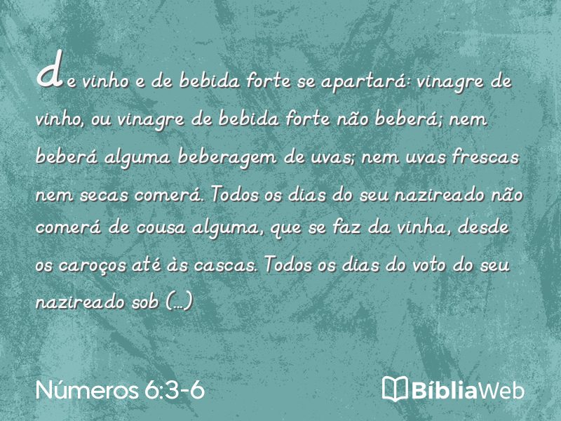 Números 6:3-6 em imagem para compartilhar
