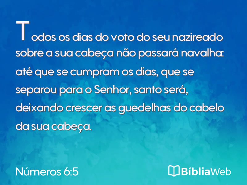 Números 6:5 em imagem para compartilhar