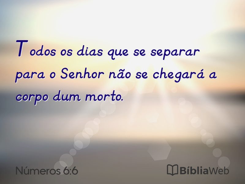 Números 6:6 em imagem para compartilhar