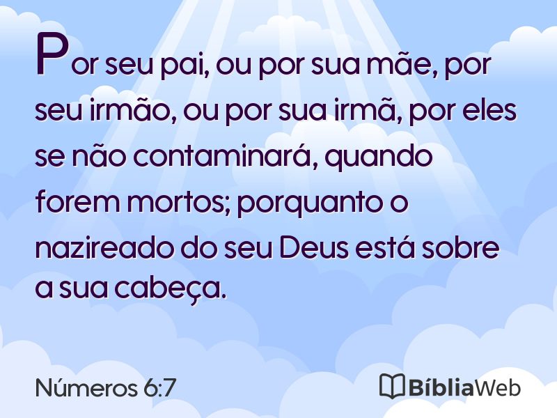 Números 6:7 em imagem para compartilhar