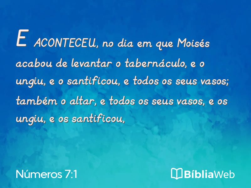 Números 7:1 em imagem para compartilhar