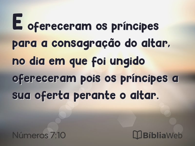 Números 7:10 em imagem para compartilhar