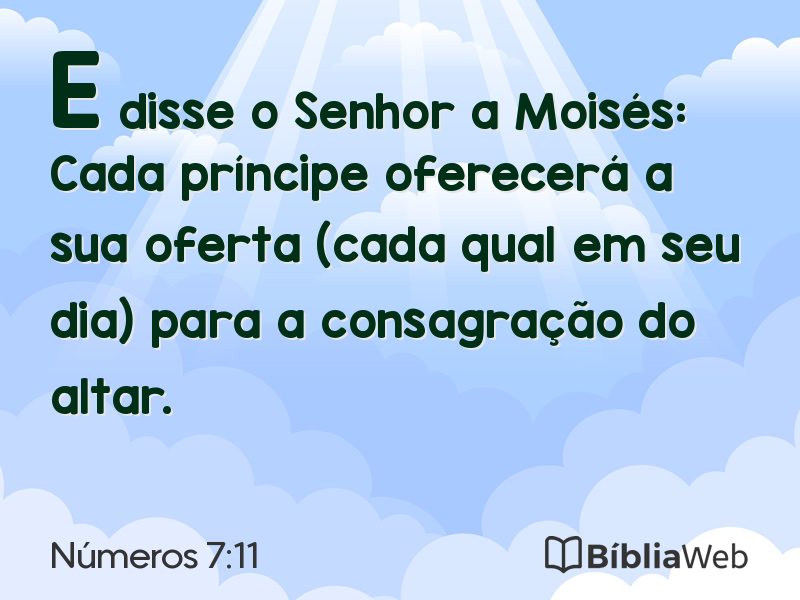 Números 7:11 em imagem para compartilhar