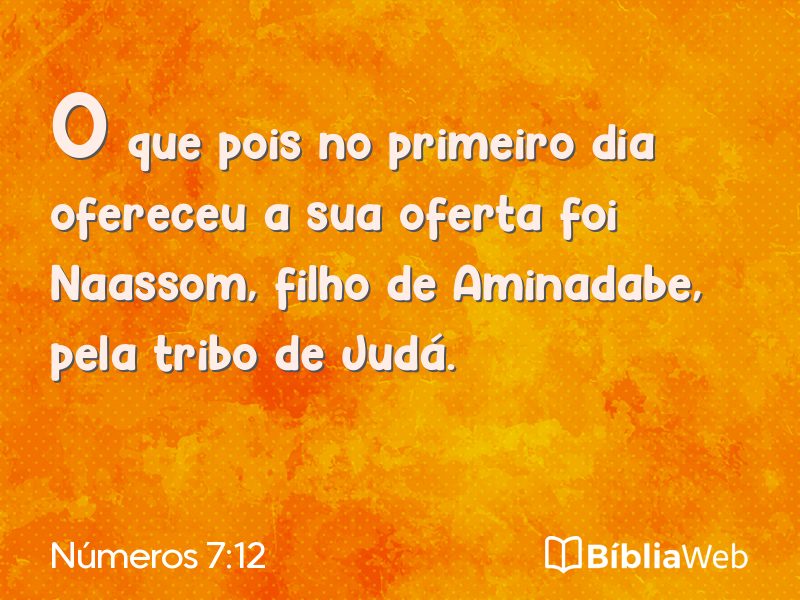 Números 7:12 em imagem para compartilhar