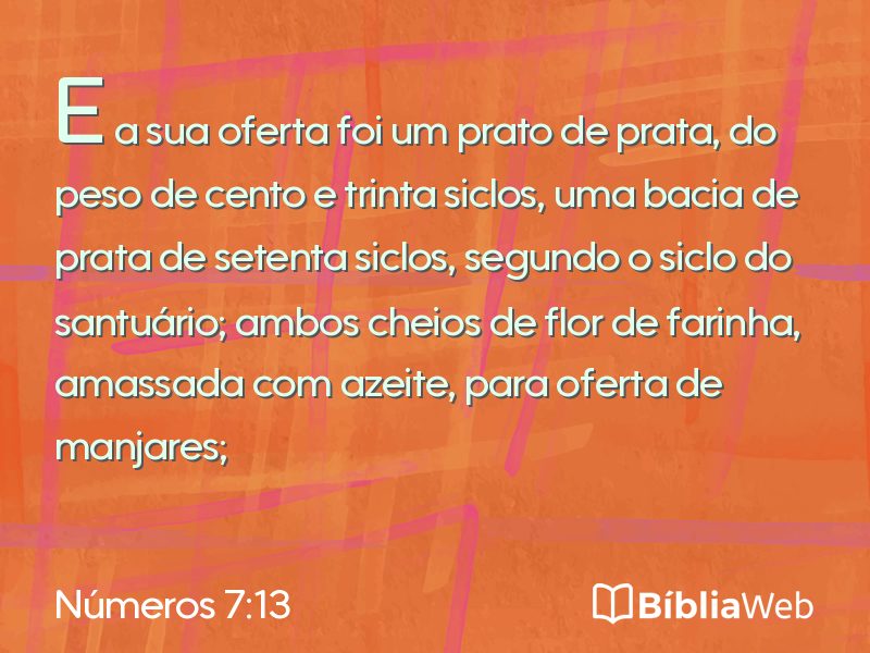 Números 7:13 em imagem para compartilhar