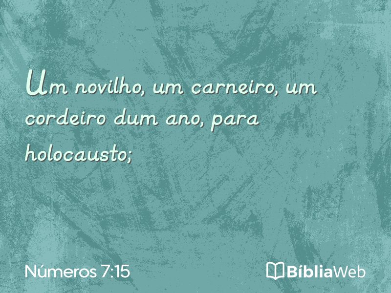 Números 7:15 em imagem para compartilhar