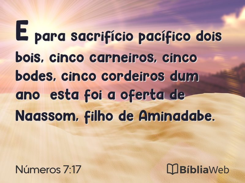 Números 7:17 em imagem para compartilhar